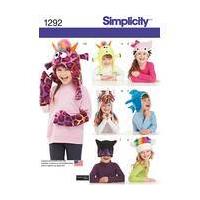 Simplicity Novelty Hats and Mittens Pattern 1292