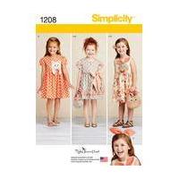 simplicity sewing pattern girls dress and accessories