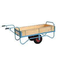 Single Handle Balance Trolley Solid Sides-Pneumatic Tyres 915W x 1905D