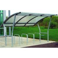 Single Side Cambridge Bike Shelter Str Flanged / Galvanised Roof