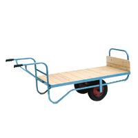 Single Handle Flatbed Balance Trolley - Rubber Tyres, 686W x 1310D