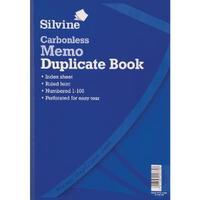 Silvine Carbonless Duplicate Memo A4 Book Blue Pack of 3 714