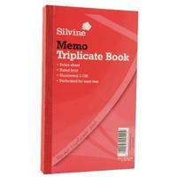 Silvine Triplicate Memo Book 210x127mm Pack of 6 605