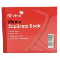 silvine triplicate memo book 102x127mm pack of 12 607