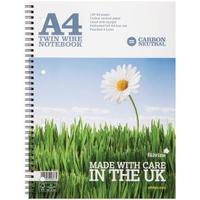 Silvine Carbon Neutral A4 Twin Wire Notebook 120 Pages Ruled With