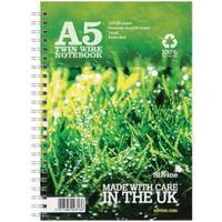 Silvine Recycled A5 Twin Wire Notebook Green 120 Pages Pack of 5 R103