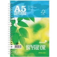 Silvine Twin Wire Notebook Blue A5 160 Pages Ruled Pack of 5 R203