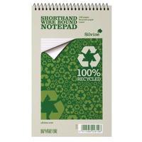 Silvine Spiral Bound Shorthand Notebook Recycled 127x203mm 80 Leaf