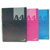 Silvine A4 Twin Wire Hardback Notebook Assorted 140 Pages Ruled
