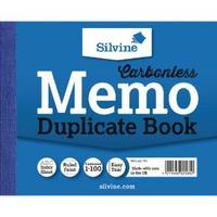 Silvine Carbonless Duplicate Memo Book Ruled Feint Blue 102x127mm Pack
