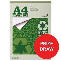 Silvine A4 Everyday Refill Pad Recycled Wirebound 70gsm Ruled Margin