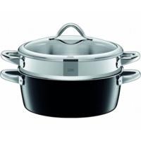 silit steamer with lid vitaliano nero 28 cm