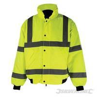 silverline hi vis bomber jacket class 3 l 100 108cm 39 42