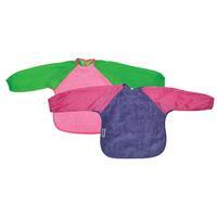 Silly Billyz Towel Long Sleeved Bibs Large 2 Pack in Lilac and Lime