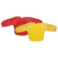Silly Billyz Towel Long Sleeved Bibs Small 2 Pack in Red and Yellow