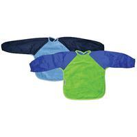 Silly Billyz Towel Long Sleeved Bibs Large 2 Pack in Blue and Lime