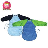 Silly Billyz Fleece Messy Eater Long Sleeved Bibs 2 Pack in Blue and Lime