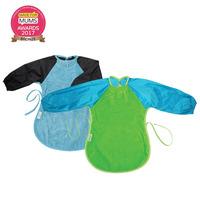 Silly Billyz Towel Messy Eater Long Sleeved Bibs 2 Pack in Blue and Lime