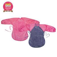 Silly Billyz Towel Messy Eater Long Sleeved Bibs 2 Pack in Lilac and Cerise