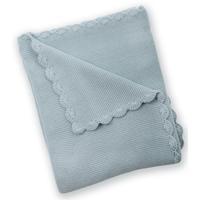 Silvercloud Baby Boutique Baby Garter Stitch Blanket in Silver Blue