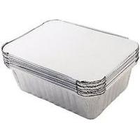 silver 20cm x 11cm x 55cm pack of 10 tala foil container with lids