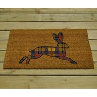 Silhouette Tartan Hare Coir Doormat by Gardman