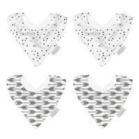 Silly Billyz Cotton Jersey Bandanas in Arrow Print and Triangle Print 4 pack