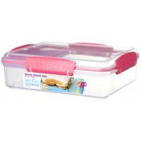 Sistema To Go Snack Attack Duo Container, 975ml - Clear/pink