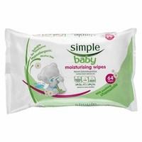 simple baby moisturising wipes 64 wipes