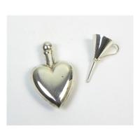 Silver heart shape scent bottle - 925 stamp