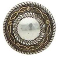 Silver & Gold Round Angel Fire Concho