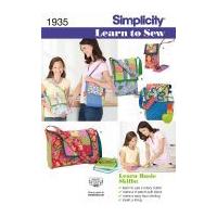 Simplicity Accessories Easy Learn to Sew Sewing Pattern 1935 Patchwork Quilting Bags