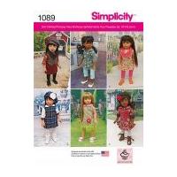 Simplicity Doll Clothes Easy Sewing Pattern 1089 Complete Wardrobe