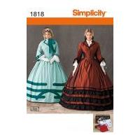 Simplicity Ladies Sewing Pattern 1818 Civil War Elegant Dresses Costumes