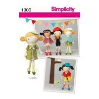 Simplicity Crafts Easy Sewing Pattern 1900 By & Girl Toy Doll & Clothes