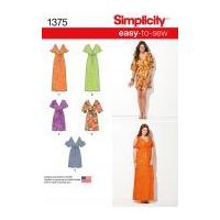 Simplicity Ladies Easy Sewing Pattern 1375 Summer Beach Dresses