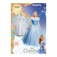 Simplicity Ladies Sewing Pattern 1026 Disney Cinderella Dresses