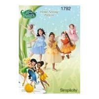 Simplicity Childrens Sewing Pattern 1792 Disney Fairies Tinkerbell Costumes
