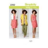 Simplicity Ladies Easy Sewing Pattern 2262 Dress, Tunic Top, Pants & Cardigans