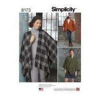 Simplicity Ladies Easy Sewing Pattern 8173 Fleece Poncho Wraps