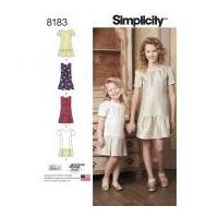 Simplicity Girls Sewing Pattern 8183 Dresses with Skirt Variations
