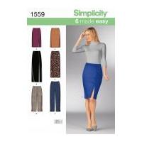 simplicity ladies easy sewing pattern 1559 slim skirts trouser pants