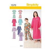 simplicity childrens sewing pattern 1570 pyjamas nightdress dressing g ...