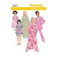 simplicity childrens easy sewing pattern 1571 pyjamas nightdress dress ...