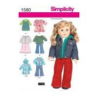 Simplicity Crafts Sewing Pattern 1580 Doll Clothes