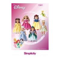Simplicity Crafts Sewing Pattern 1581 Disney Doll Clothes