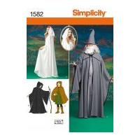 Simplicity Ladies, Men's & Teenagers Sewing Pattern 1582 Hooded Cape Fancy Dress Costumes