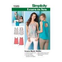 Simplicity Ladies Easy Learn to Sew Sewing Pattern 1589 Tops