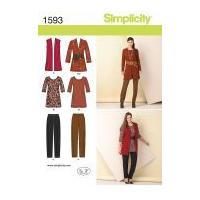 Simplicity Ladies Sewing Pattern 1593 Jackets, Waistcoat, Top & Trouser Pants