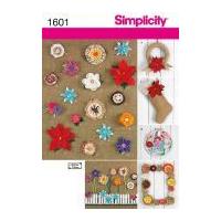Simplicity Easy Crafts Sewing Pattern 1601 Fabric Flowers